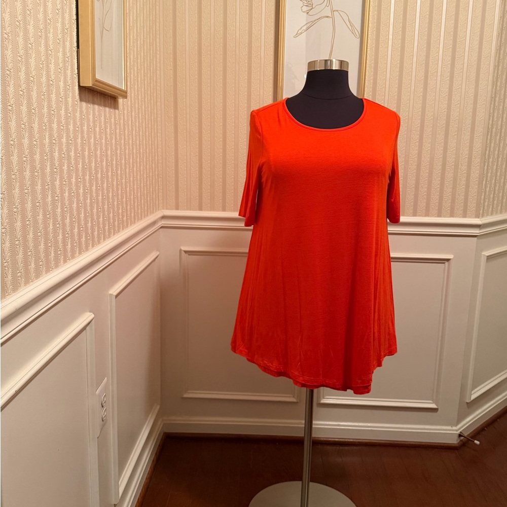 Women’s Vibrant Orange Scoop Neck Tunic